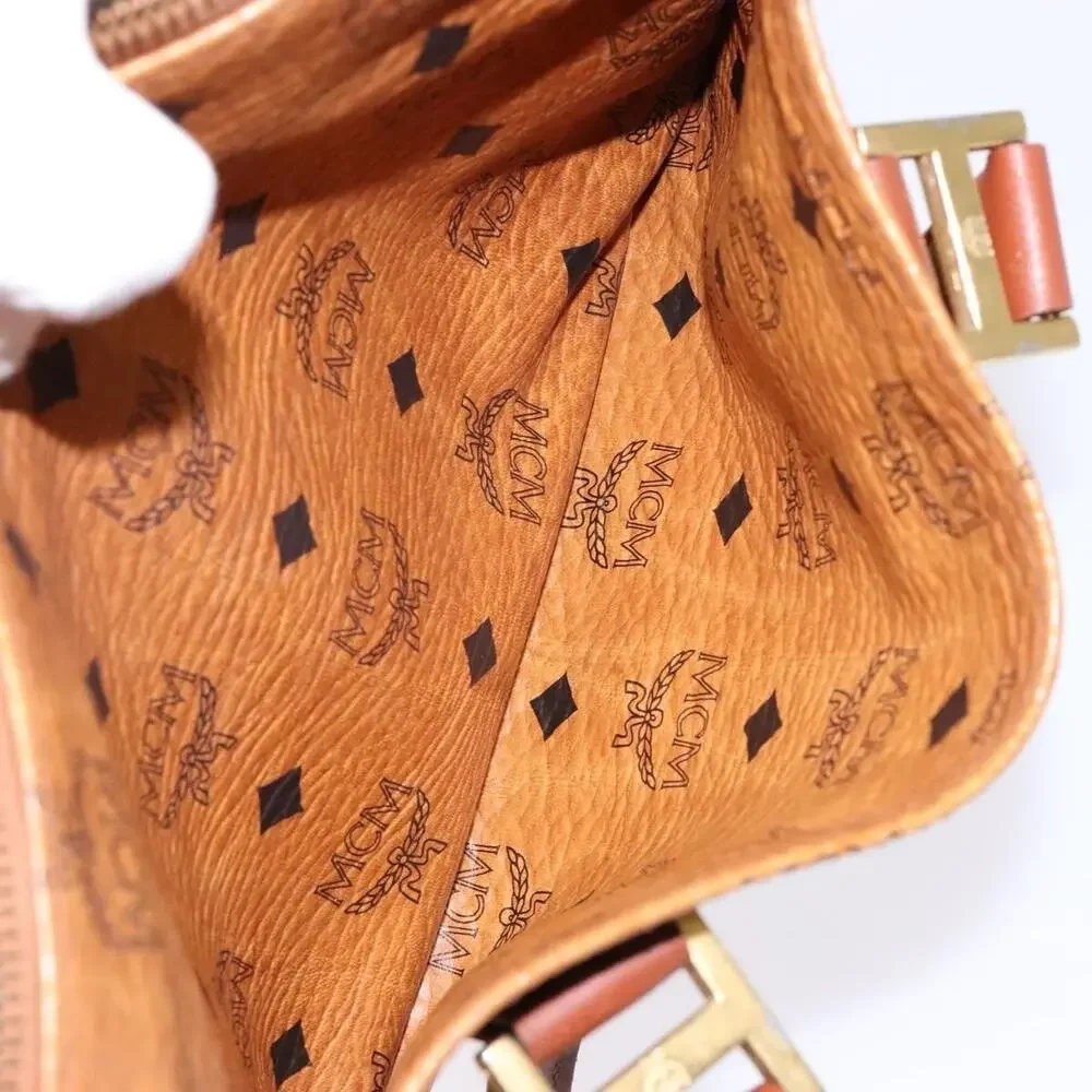 MCM Logogram Visetos Handbag Brown